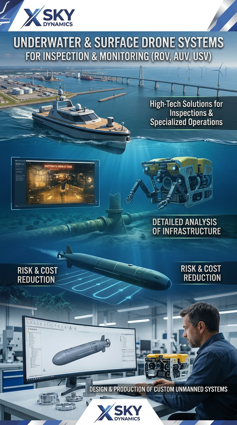 Подводни и надводни дрон системи ROV, AUV, USV